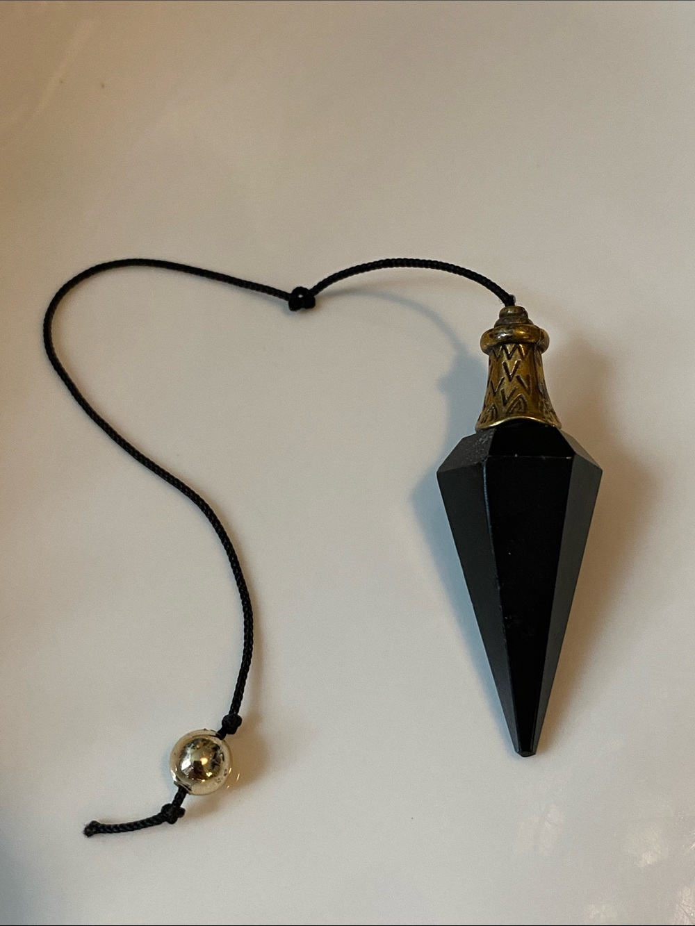 Faceted Black Tourmaline Pendulum